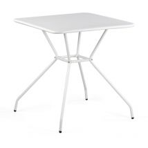 Tavolo quadrato 70x70 in acciaio da giardino, bianco