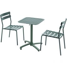 Tavolo reclinabile 60 x 60 cm e 2 sedie verde scuro