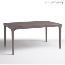 Table rectangulaire d'extérieur 150x90cm jardin bar restaurant Oslo - Blanc