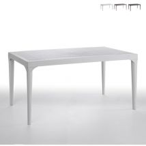 Table rectangulaire d'extérieur 150x90cm jardin bar restaurant Oslo - Blanc