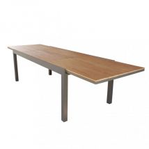 Milani Home - Tavolo da Giardino Allungabile piano in finto Legno 200-300x95 - urban - Colore: Taupe