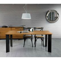 Tavolo Rettangolare Fisso Massello con Gambe in Metallo Dimensione Tavoli: 160 x 90