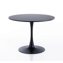 Tavolo rotondo effetto legno laccato nero cm. H.74 x Ø.90