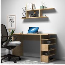 Bricoshop24 - Tavolo Scrivania 120 Piccola Rovere con Libreria Mensola Bambini pc da Cameretta