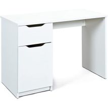 Scrivania Westphalen + 1 Anta + 1 Cassetto 115x55x76 Cm Laminato Bianco