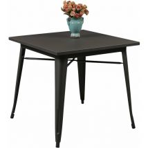 Tavolo quadrato 80x80 cm da esterno in acciaio nero per bar e pub Maia