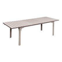Tavolo Tenerife Allungabile In Metallobeige 180-240x90x76h Doghe Effetto Legno