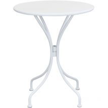 Tavolo tondo Ø60 da esterno giardino per bar e pub con struttura in acciaio Iron Round - White