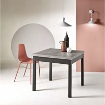 Tavolo in legno da cucina a libro da 90 cm a 180 cm Cemento - ugo