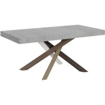 Itamoby - Tavolo Allungabile 90x180/440 Cm Volantis Cemento Telaio 4/c