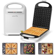 Taylor Swoden - 3 en 1 appareil à sandwich, gaufrier, gril, 1200W, 4 sandwichs, plaques antiadhésives, retournement à 180° pour une cuisson rapide et