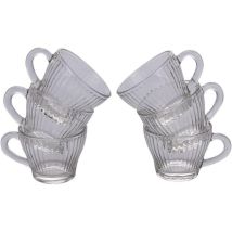 Set 6 Tazzine Caffe Vetro Linee Verticali 90 Ml