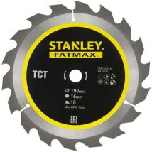 Piranha - Stanley STA15370-XJ Lame de scie circulaire tct 190 x 16 mm x 18 dents bois cloué