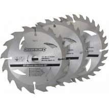 Silverline - tct Circular Saw Blades 16, 24, 30T 3pk - 135 x 12.7 - 10mm Ring