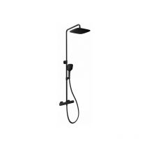 Ravak - td f 091.20/150 Columna de ducha negro 10° Free black, con grifo termostático y juego de ducha