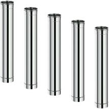 Lot de 5 tdi Conduit concentrique en acier inoxydable polycombustible Inox longueur 100 cm Ø80-125
