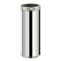 TDPI500 Conduit double paroi isolé polycombustible longueur 50 cm Inox Ø125 - à l'unité