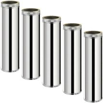Lot de 5 TDPS1000 Conduit double paroi isolé pour poêle à bois longueur 100 cm Ø125