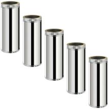 Lot de 5 TDPS500 Conduit double paroi isolé pour poêle à bois longueur 50 cm Ø200