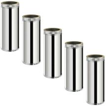 Lot de 5 TDPS500 Conduit double paroi isolé pour poêle à bois longueur 50 cm Ø125