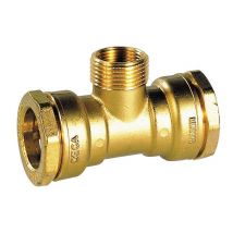 Té PE laiton eau serrage ext et M 25-20x27-25