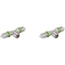 Comap - Té à sertir métallique mâle à visser pour tubes multicouche - 20x2-1/2-20x2 - Raccords MultiSkin - Vendus par 2 - S7132GW201220