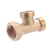 Comptoir De Picardie - Sans Marque Té Double M/f À Visser Laiton F 20 X 27 Pour Cuivre