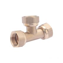 Sans marque Té triple à visser laiton f 15 x 21 pour tube en cuivre