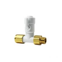 John Guest Speedfit - Té bsp pour tuyau 10 mm, mâle femelle 3/8, vanne d'arrêt 3/8, avec clapet anti retour
