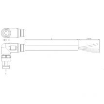 1-2273008-3 Sensor-/Aktor-Steckverbinder, konfektioniert M8 Stecker, gewinkelt 5.00 - Te Connectivity