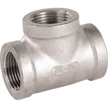 Raccord inox en t à visser - f 3/8'