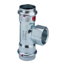 Viega Pièce en T Prestabo 558901 22 mm x Rp 1/2 x 22 mm, acier non allié, SC-Contur, polygonale