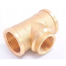 Raccord laiton – Té en laiton 3/4" x 1/2" x 3/4" – Filetage plomberie, Forme du raccord, Configuration raccord, Largeur, Longueur