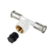 Té Femelle pvdf blanc multicouche à sertir th ou be Ø16x2.0-1/2-16x2.0