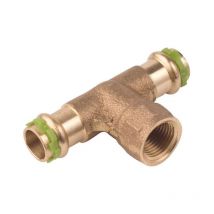 Aalberts - Raccord laiton en t à sertir Femelle Femelle Integrated Piping Systems - 1/2' diamètre 22 mm