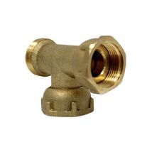 Arcanaute - Té Mâle 3/4'' (20/27) - Femelle écrou prisonnier 3/4 (20/27) - Femelle écrou prisonnier 3/4 (20/27)