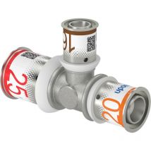 Uponor - té à sertir - réduit - s-press plus - 25 mm vers 16 mm vers 20 mm 1070573