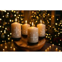 Teak Adventskranz ca. 20-25 cm, Dekoschale, Adventsdeko, Adventsgesteck, Weihnachtsdeko inkl. 4 stabile Kerzenpicks