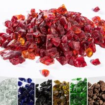 Teamson Home - 4 Kg Verres De Feu Pour Braséro À Gaz D'Extérieur Jardin Verre Trempé Rouge Pt-fg0004