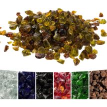 Teamson Home - 4 Kg Lava Rocks for Gas Fire Pit, Tempered Fire Glass, Safe for Outdoor Garden Gas Fire Pits, Amber Yellow