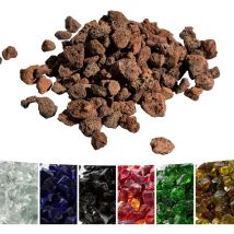 Teamson Home - 3Kg Rocas de Lava para Braseros de Gas Propano, Piedras de Fuego Naturales, Seguras para Estufas de Gas de Jardín Exterior, Marrón