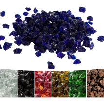 Teamson Home - 4 Kg Rocas de Lava para Braseros de Gas, Cristal de Fuego Templado, Seguro para Estufas de Gas de Jardín Exterior, Azul