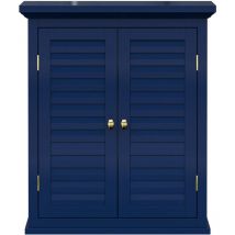 Teamson Home - Armario de Pared Glancy 2 Puertas Azul Marino Estilo Persiana