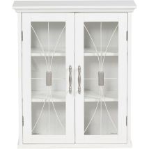 Teamson Home - Badezimmerschrank -holz-wandschrank Weiß 7930 Mit 2 Glastüren