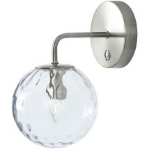 Dimmabile Luce murale con sensore touching, applique a parete con chiodo Globe e Glass, Apparecchiatura per il soggiorno o Camera da letto in argento