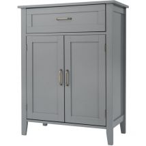 Teamson Home - Mercer Meubles de salle de bain en bois Meubles de rangement au sol Tiroir et étagères réglables Gris EHF-F0018 - Gris