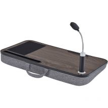 Teamson Home - Mesa De Escritorio Portátil Para Regazo Para computadora Portátil con Fondo Acolchado, Luz led Desmontable, Alfombrilla Para Ratón,