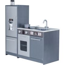 Teamson Kids - Cuisine De Jeu En Bois Pour Enfants Milano Et 10 Accessoires Gris TD-13397B - Gris