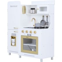 Mayfair Cocina Juguete De Madera & 11 Accesorios, Blanco TD-13302D - Teamson Kids