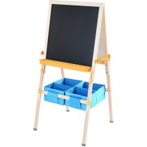 Teamson Kids - 3 in 1 Kinder Staffeleien-Holz Blau Tafel Mit Zubehör Kleine Künstler Vangogh TK-FB028G